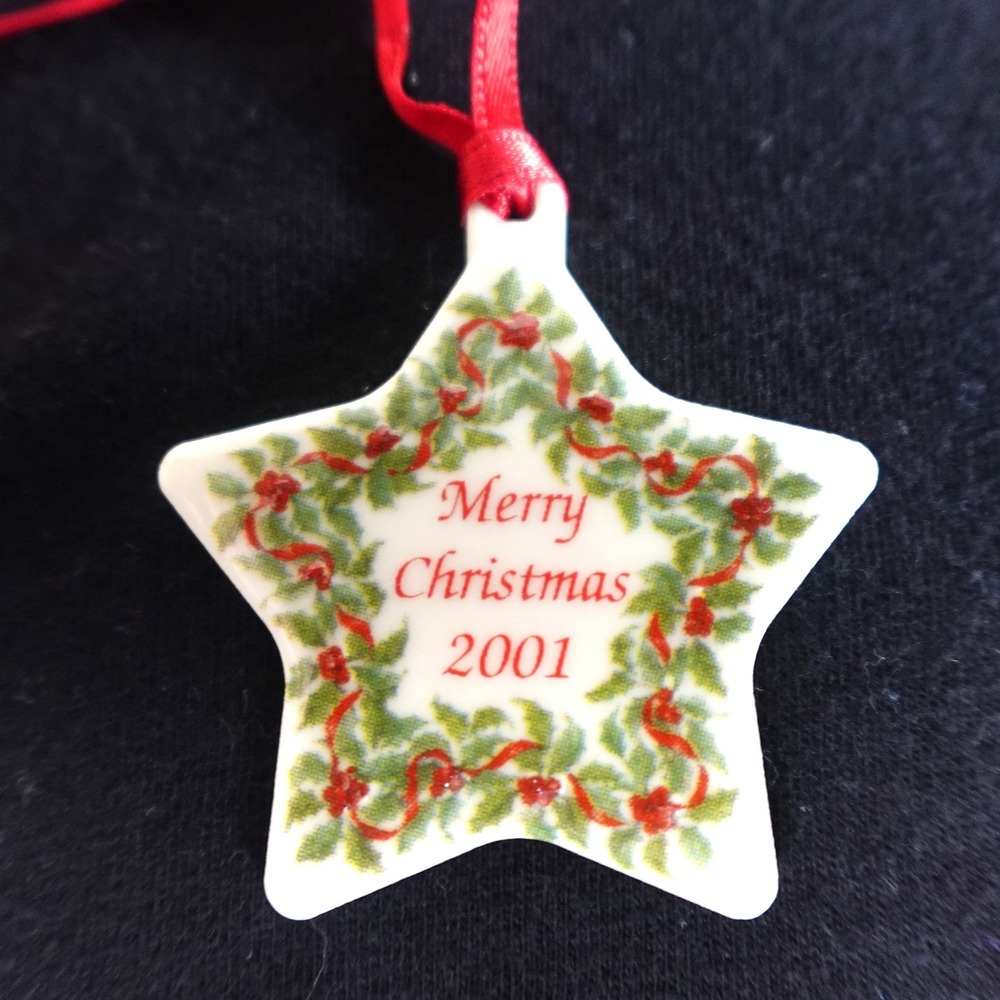 Longaberger 2001 Merry Christmas Tie On Star Basket Ornament‎ Wreath 39438 USA